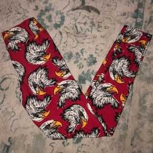 Red Tween LulaRoe Leggings Eagle Pattern